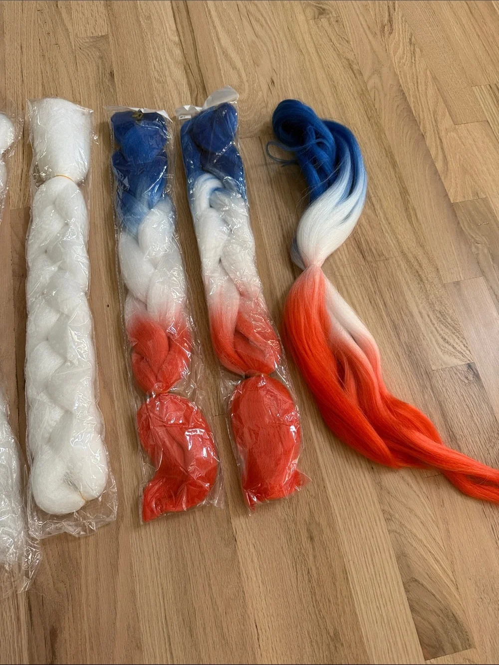 Ombré Kids Hair Braiding Extension Pack - Red White Blue